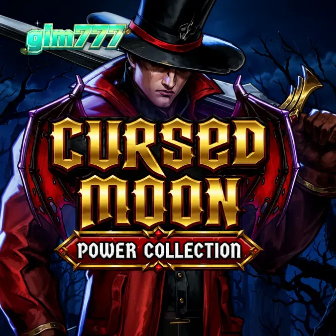 Tampilan visual slot Cursed Moon Power Collection dengan tema gotik